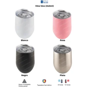 Termo vaso vino personalizable 12oz